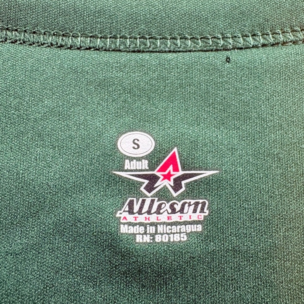 Alleson Athletic Hummus Hitters Jersey Mens Small Green Henley Softball Shirt - Picture 3 of 9